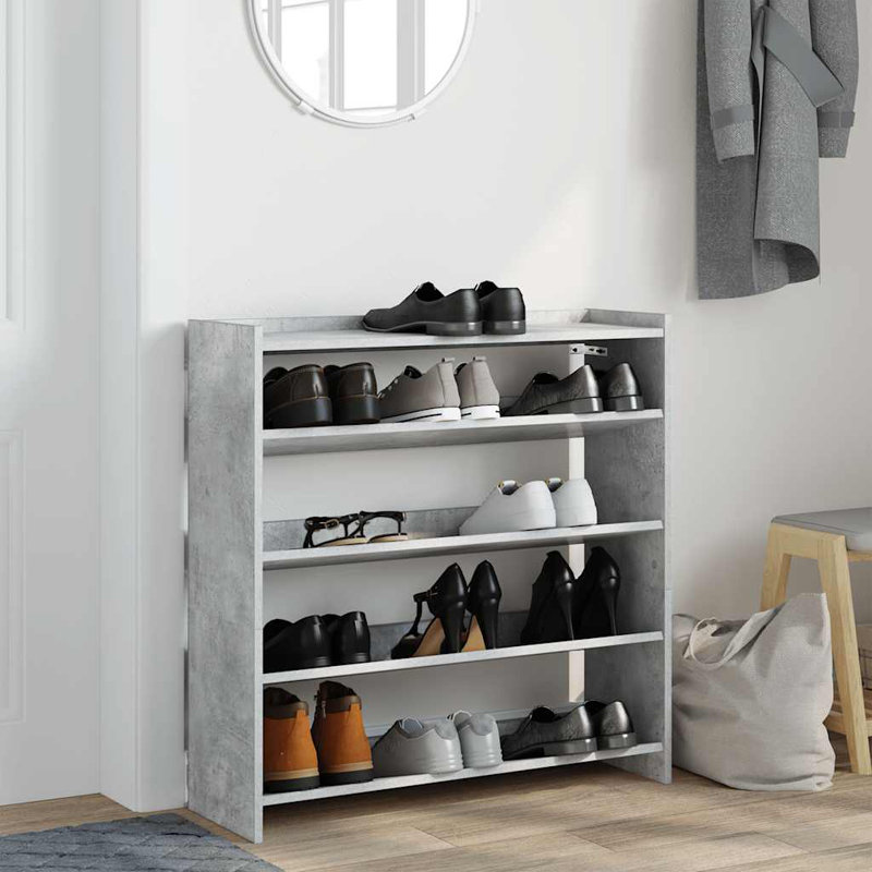 15 Pair Shoe Rack, Concrete Grey