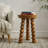 Paulownia Wood Bead Ball Tri-Pod Accent Table-124635722