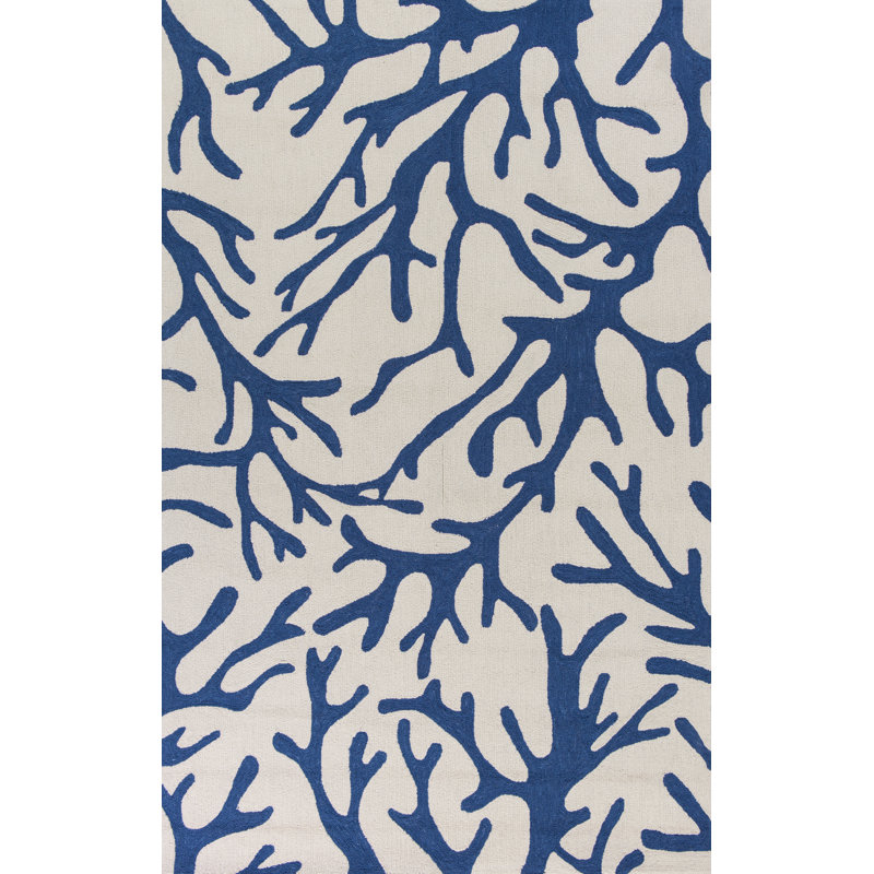 Tapis ivoire / bleu Delphine, Rectangle 5 pi x 7 pi 6 po