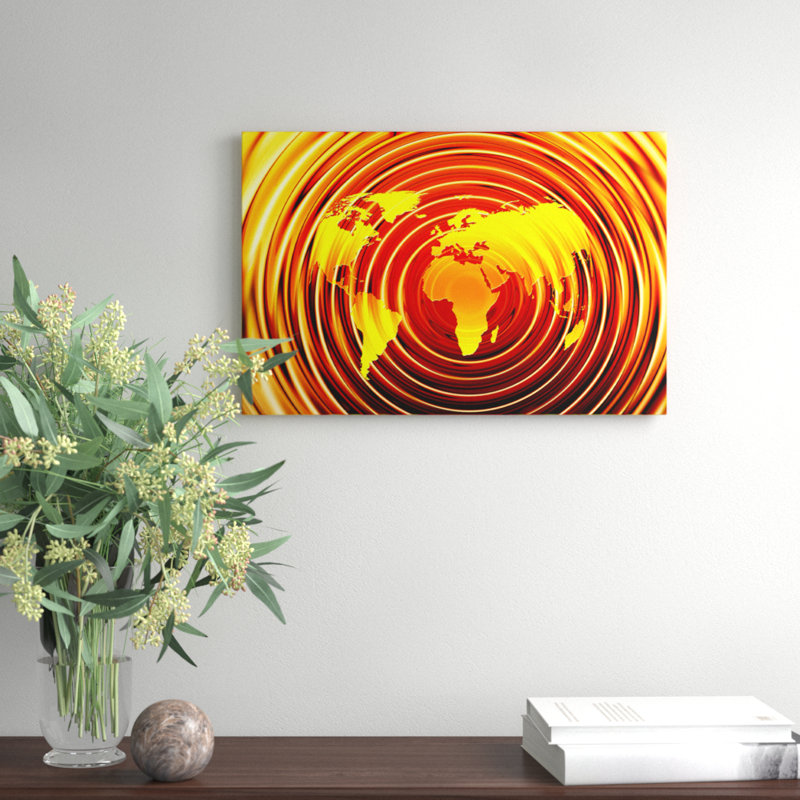 World Map Photographic - Wrapped Canvas, 40cm H x 60cm W
