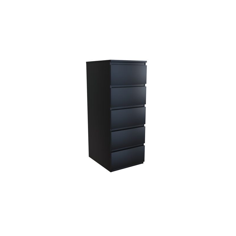 Goggans 40cm W 5 - Drawer Chest of Drawers, Black