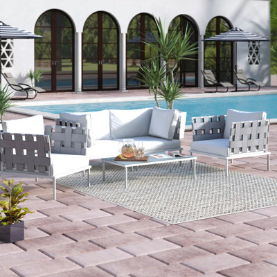 Harmony 4 Piece Sofa Seating Group with Cushions
