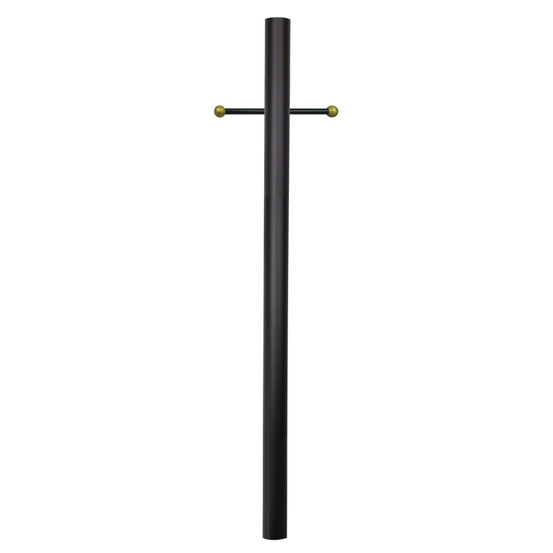 Lampadaire à enterrement direct câblé avec bras transversal décoratif Solus 7, 8 ou 10 pi. Solus, Noir