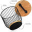 Porte-filtre à café pour comptoir avec couvercle en bois Basket Panier de rangement rond en fil de café noir pour l'organisation du comptoir de cuisine Accessories Accessoires de bar à café