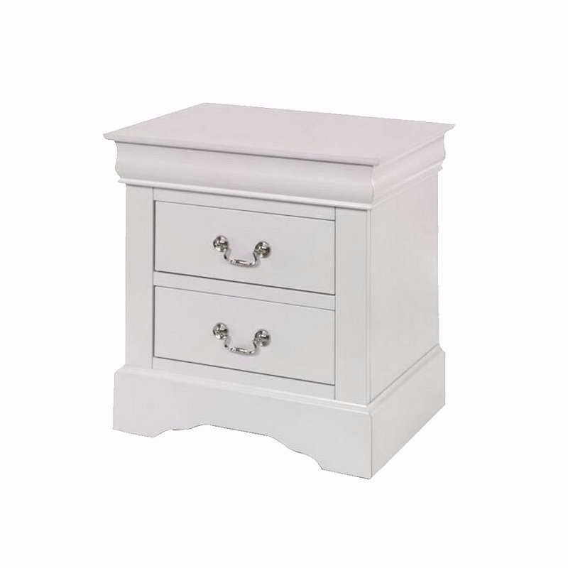 Table de chevet 2 tiroirs, Blanc