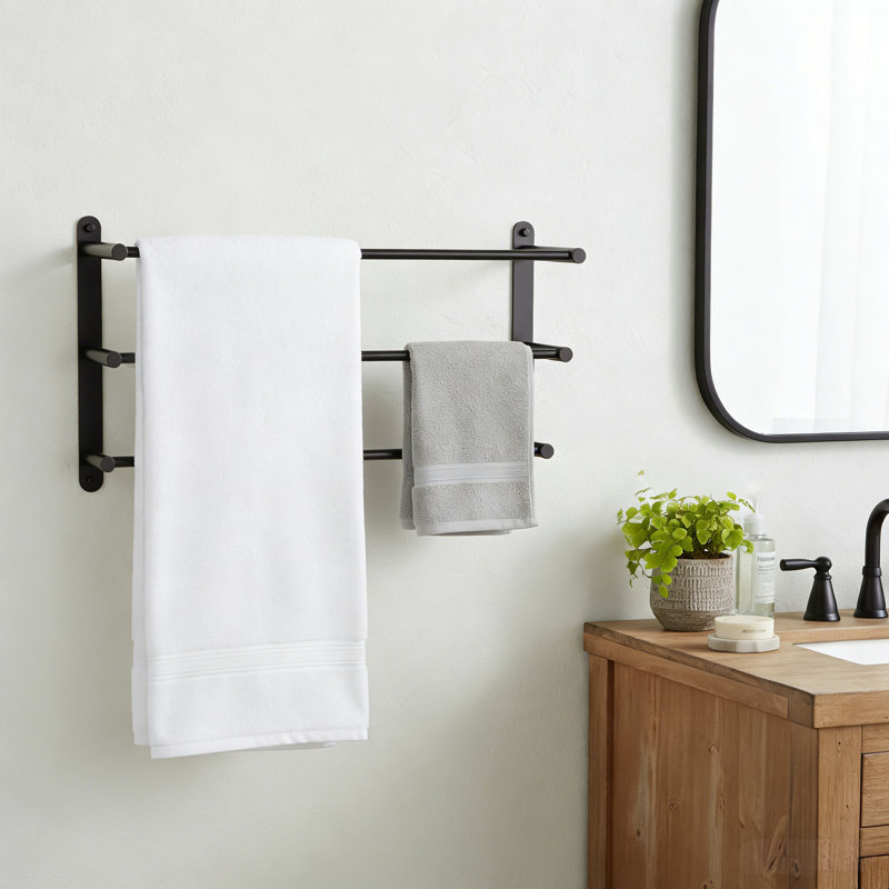 3-Tier Stainless Steel Wall Mounted Towel Rack With Concealed Mounting Hardware, Bronze frotté à l'huile