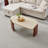 Modern Irregular Travertine Texture Coffee Table – 44" Stone Accent Table For Living Room, Minimalist Natural Style