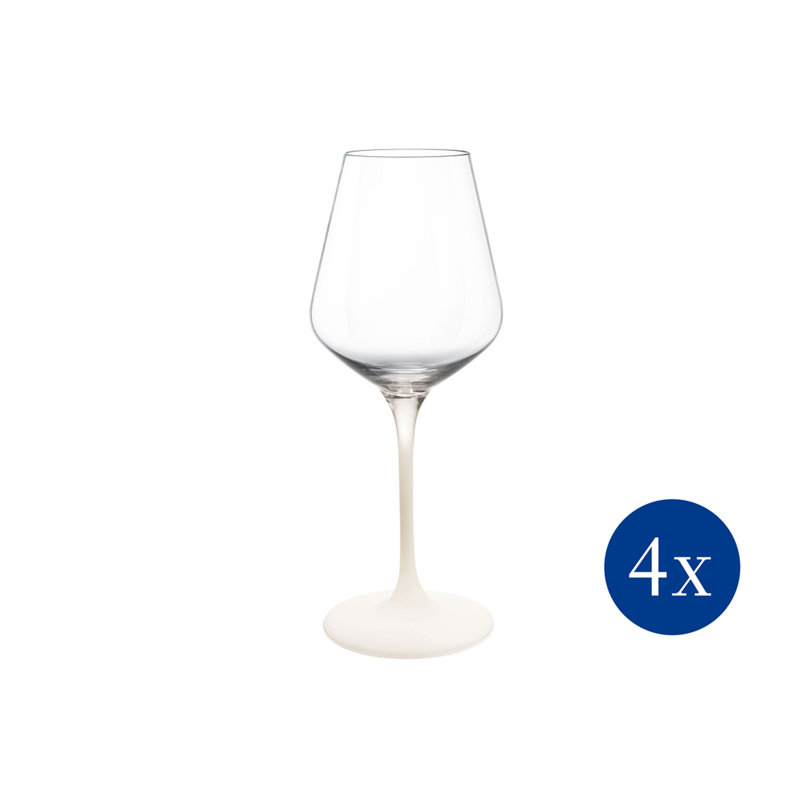 Manufacture Rock Blanc Matte White Crystal Wine Goblet Set, 4 pcs