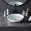 Lavabo de salle de bain ovale à poser sur comptoir ovale 20 po blanc mat