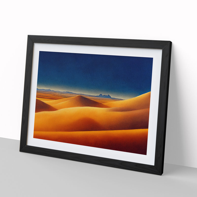 Watercolour Desert Vol.1 1 Piece Single Picture Frame Wall Art, 46cm H x 64cm W x 2cm D, Black Framed