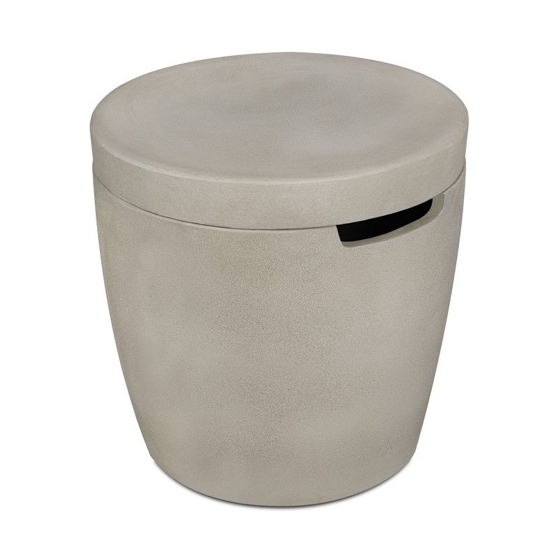 Eldora 20" Round Concrete Propane Tank Cover and Side Table by Real Flame, Fog