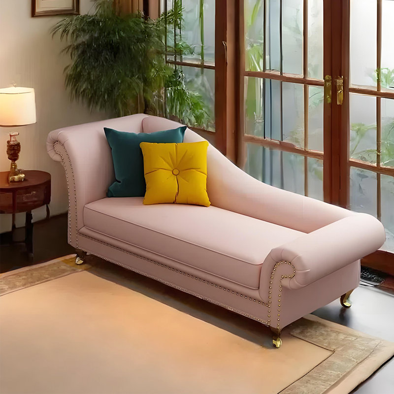 Chaise longue simple, simple, décontractée, confortable et moderne, Orienté à gauche (vu de face), Rose