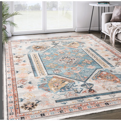 Tapis oriental beige / turquoise Etto
