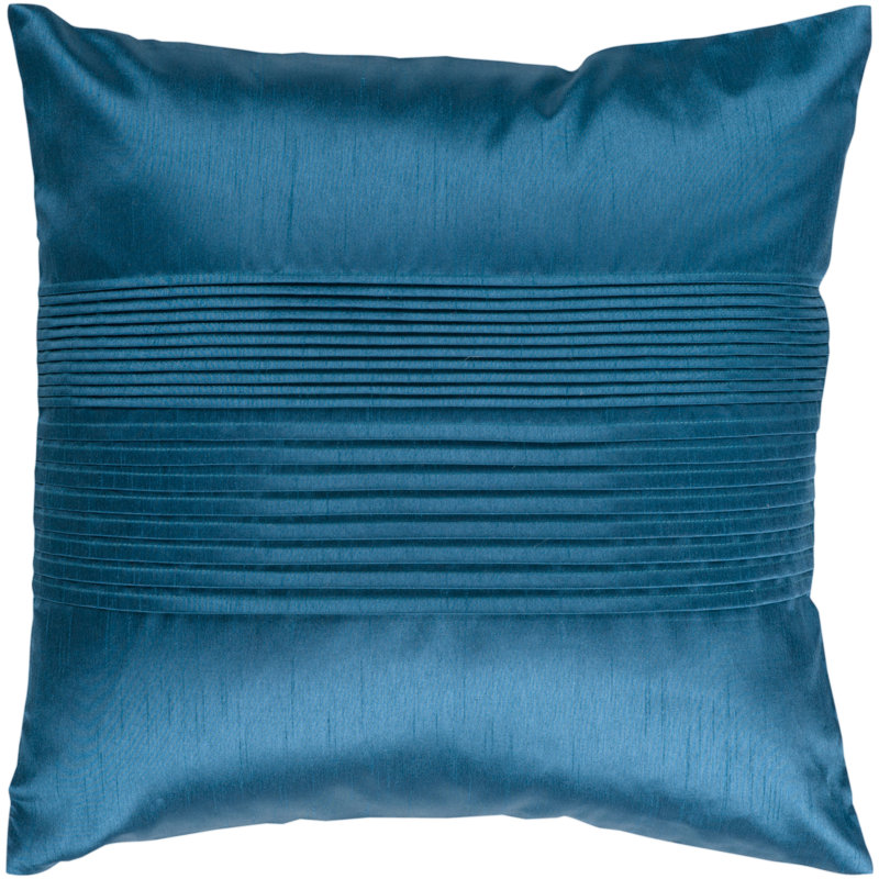 Pleats Pillow Cover, 18" x 18", Aqua