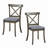 Set Of 2 Farmhouse Wooden X-Back Upholstered Dining Chairs-1708305480