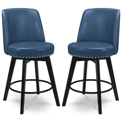 Griggstown Swivel Upholstered Counter Stool