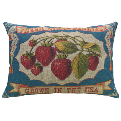  Strawberries Linen Throw Pillow