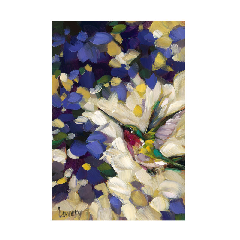 «Andrea Lavery», art sur toile bleu violet, H 12 po x l 19 po