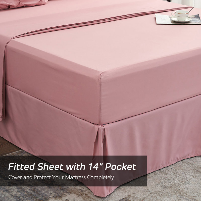 Ensemble d'édredon en microfibre HK-PT0120210625, Rose, Édredon simple + 5 pièces supplémentaires