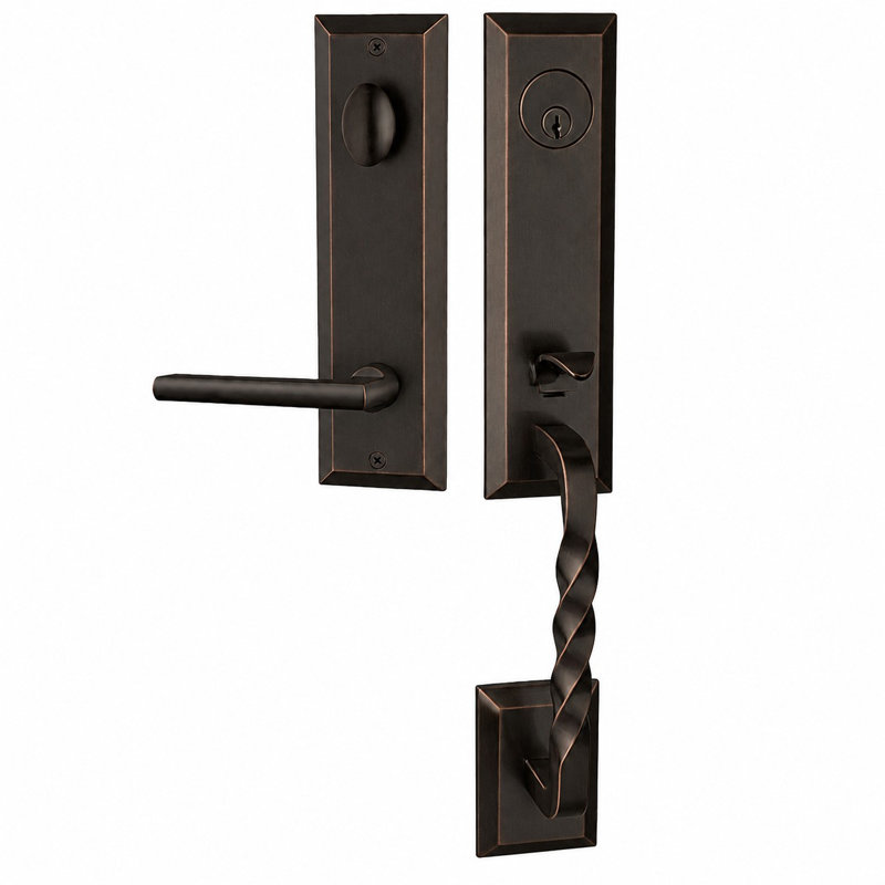 Ensemble de poignées Jacksonville Bravura 915-939 avec levier Charlotte en bronze huilé - L, Bronze frotté à l'huile, Gauche
