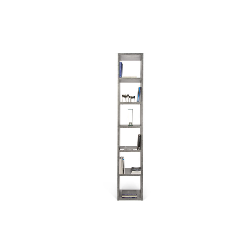 Pombal Standard Bookcase, 224cm H x 40cm W, Concrete