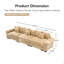 Canapé modulaire surdimensionné de 130 po en forme de nuage, canapé 3 places en velours côtelé haut de gamme, accoudoirs très épais, coussin ergonomique, conception ergonomique et assemblage facile, idéal pour les salons, chameau-1393086316