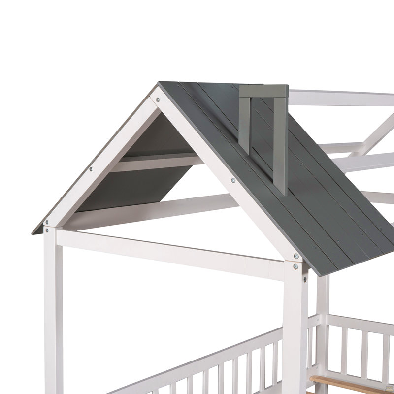 Lit simple en bois avec clôture