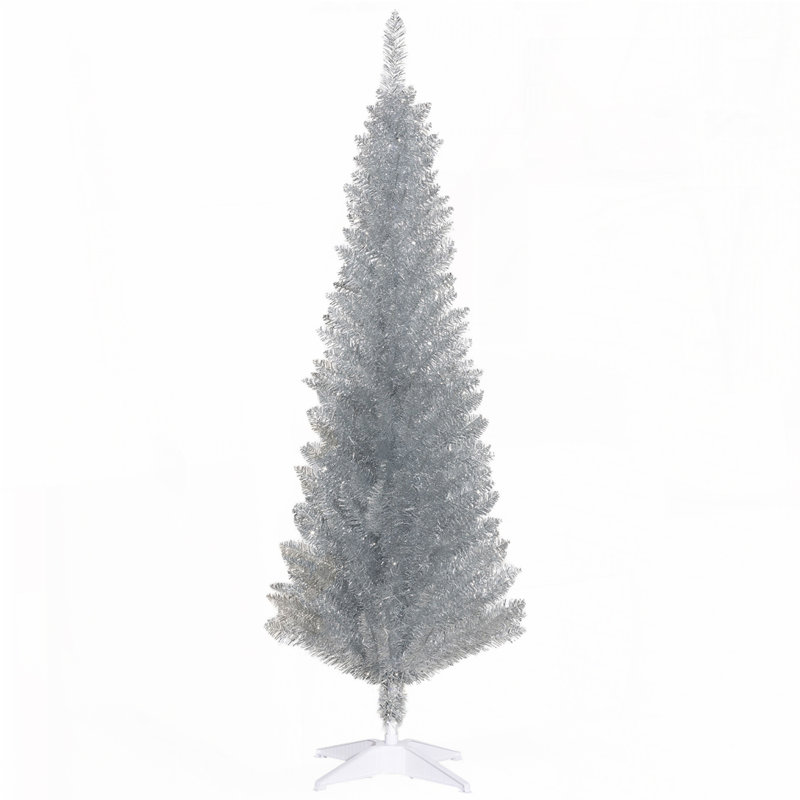 5' Artificial Pencil Silver Christmas Tree