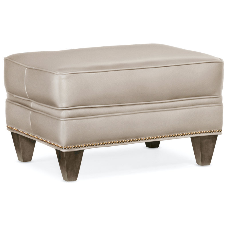 Reddish Ottoman, French Natural, Cobblestone, Aline Light Gray Stonewash Genuine Leather