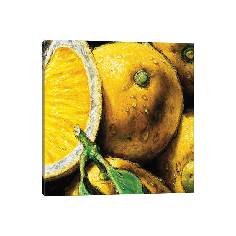 Lemons by AlmaCh - Wrapped Canvas Painting, 45.72cm H x 45.72cm W x 1.91cm D