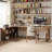 Tan Rectangular Solid Wood desks-107394636-107394639