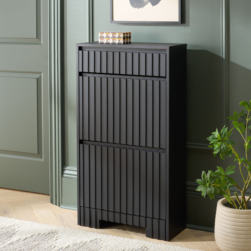 Armoire de rangement pour chaussures Sohan, Noir