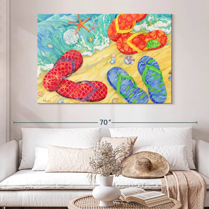 Gillard Tide Pool Flip Flops, 34" H x 51" W
