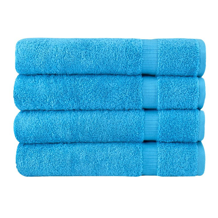 Armel Turkish Cotton Bath Towels - Quick Dry & Plush Feel, Hotel & Spa Quality, Set of 4, Aqua
