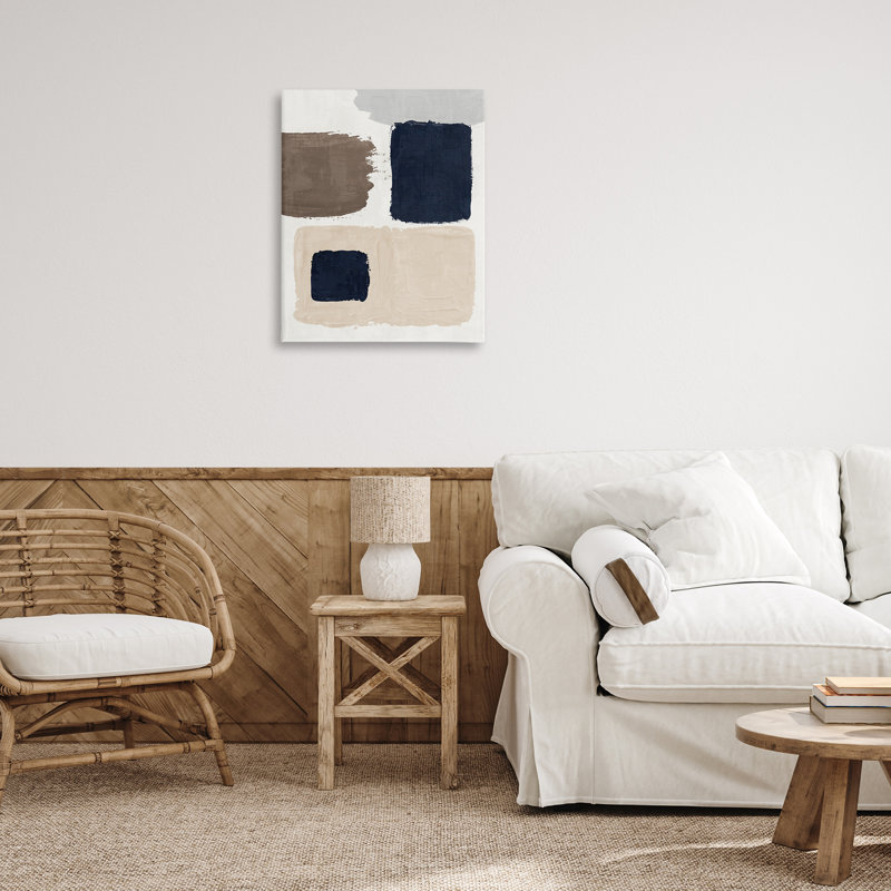 «Neutral Blocked Shapes Floater», art mural par Nina Blue, H 30 po x l 24 po