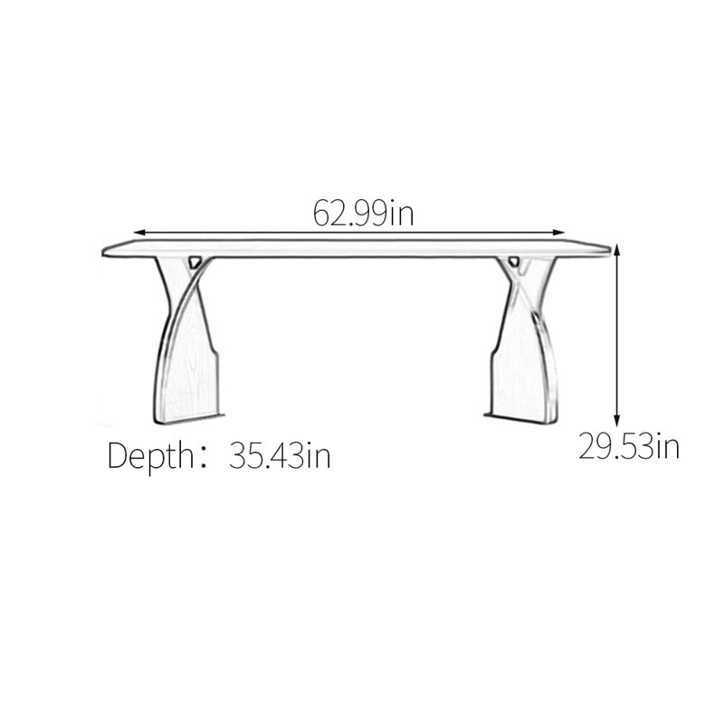 Table de salle à manger Artistic, H 29,53 po x L 62,99 po x l 35,43 po, Gris