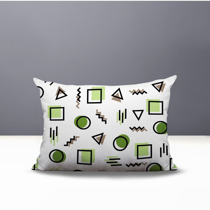Coussin lombaire réversible intérieur / extérieur Prisma Abstract, Rectangle H 14 po x l 20 po, Chartreuse