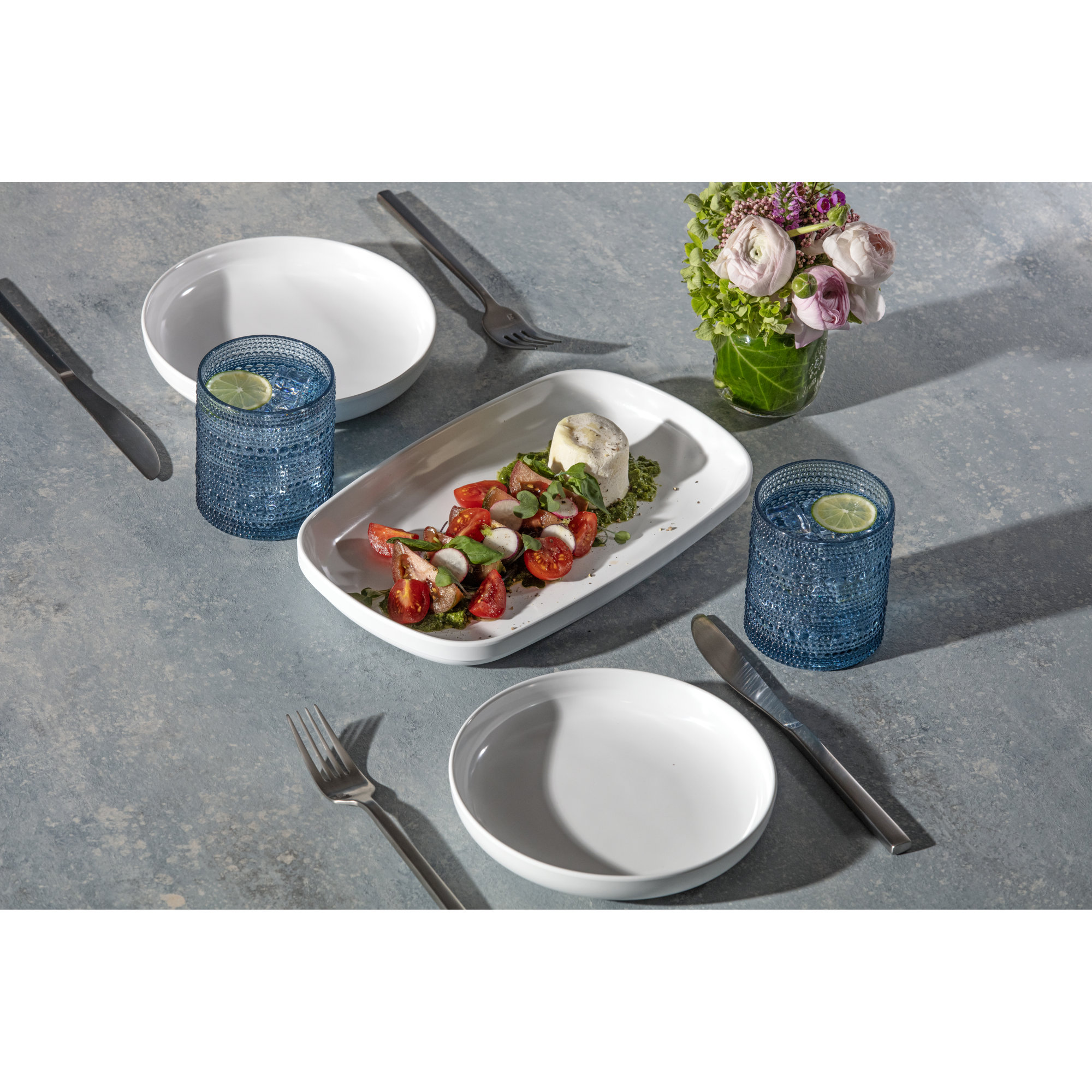Fortessa Orbetto Outdoor CoPolyester, Double Old Fashioned (Set of 4), 13, Cornflower Blue