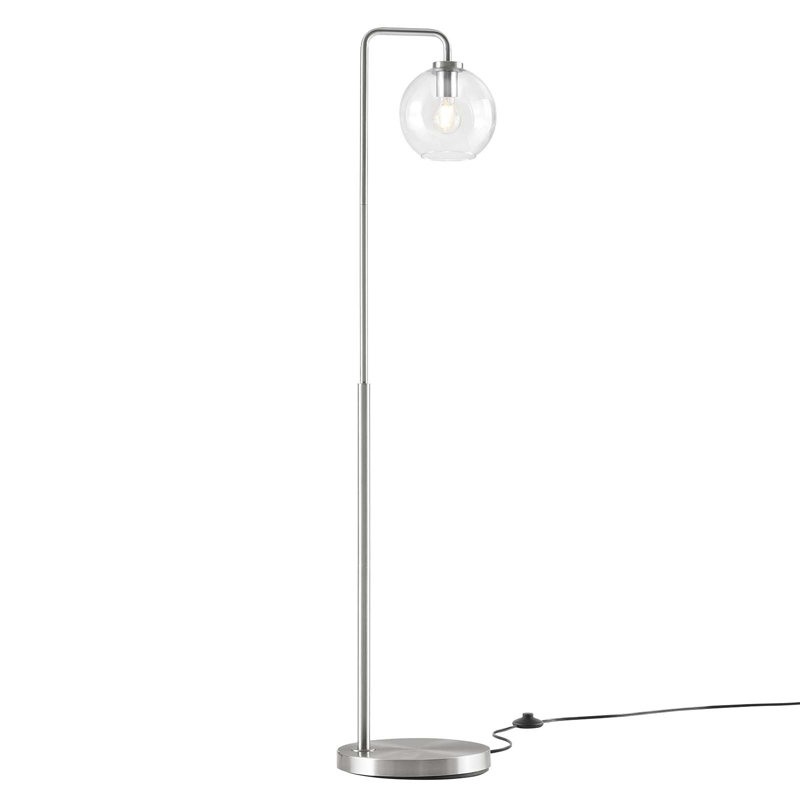 Lampe sur pied Silo Glass Globe, Nickel satiné