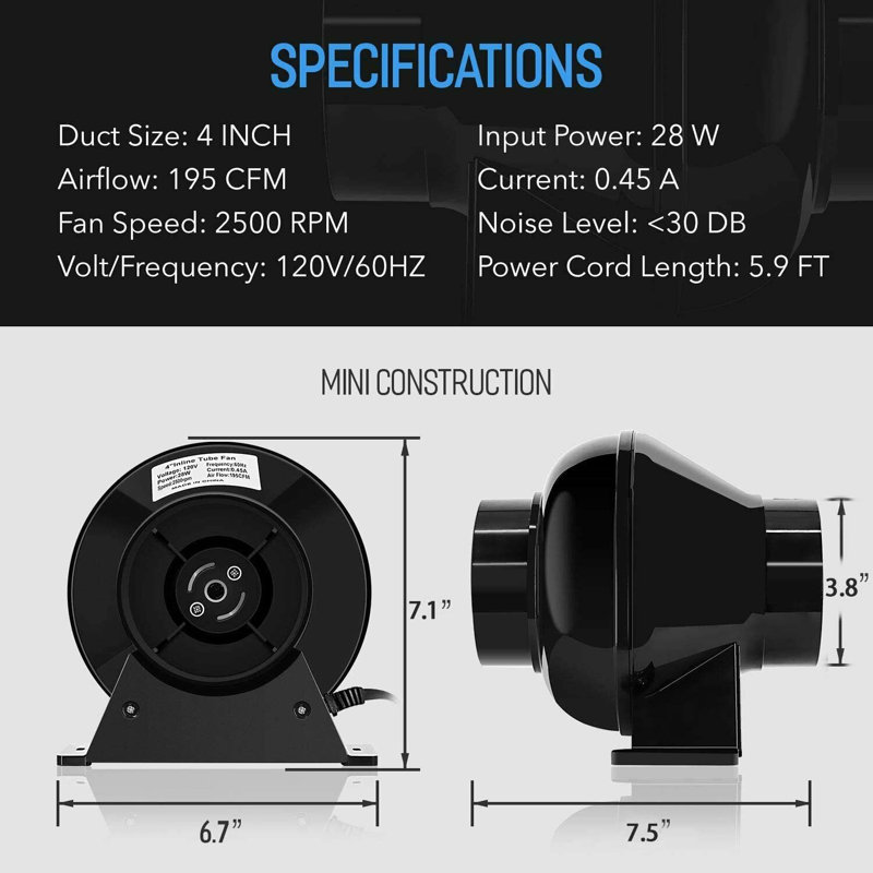 Ventilateur sur pied / sur pied 7 po Ipower