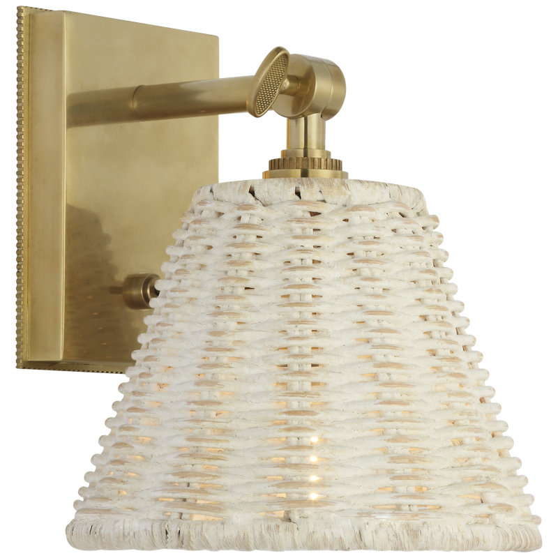 Marie Flanigan 1 - Light Armed Sconce, Soft Brass, White