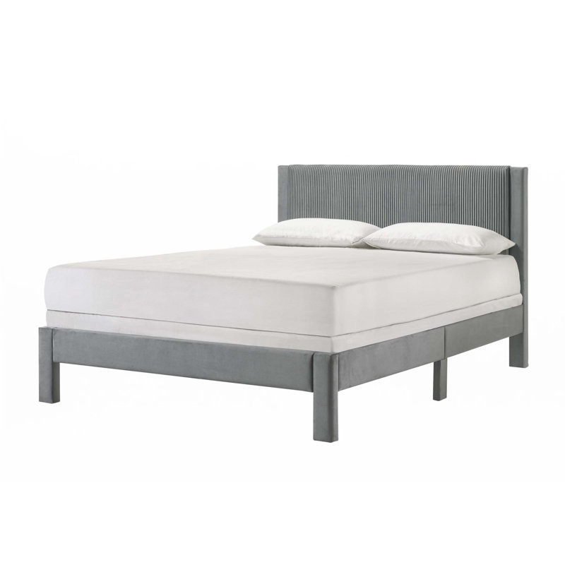 Lit plateforme 1Pc (seulement lit), Gris pâle, Complète