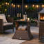 Weather Resistant Rattan Bistro Table, Outdoor Side Table with Storage & Umbrella Hole for Patio