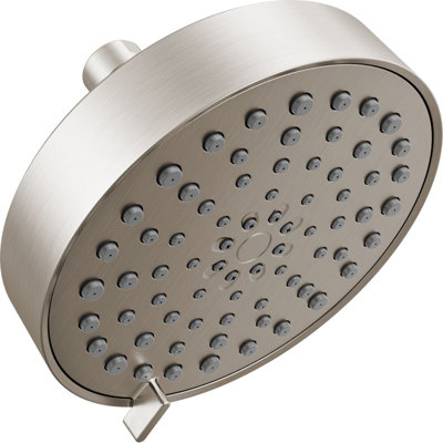 Delta Modern 4-Setting Brushed Nickel Shower Head, 5.75 Inch Round Shower Head, 1.75 GPM Flow Rate, Stainless