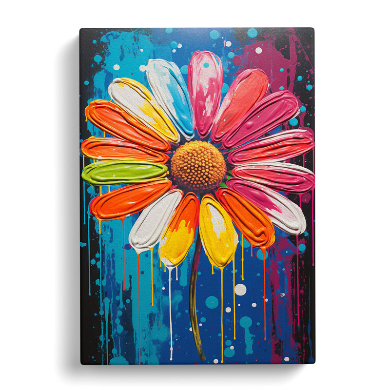 Daisy Pop No.2 - Print on Canvas, 60cm H x 40cm W x 3cm D
