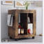 Armoire latérale moderne Mid-Century avec rangement à plusieurs niveaux, parfaite pour le salon et le canapé.