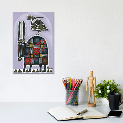 Donkey And Bird by Art Mirano - Wrapped Canvas Print