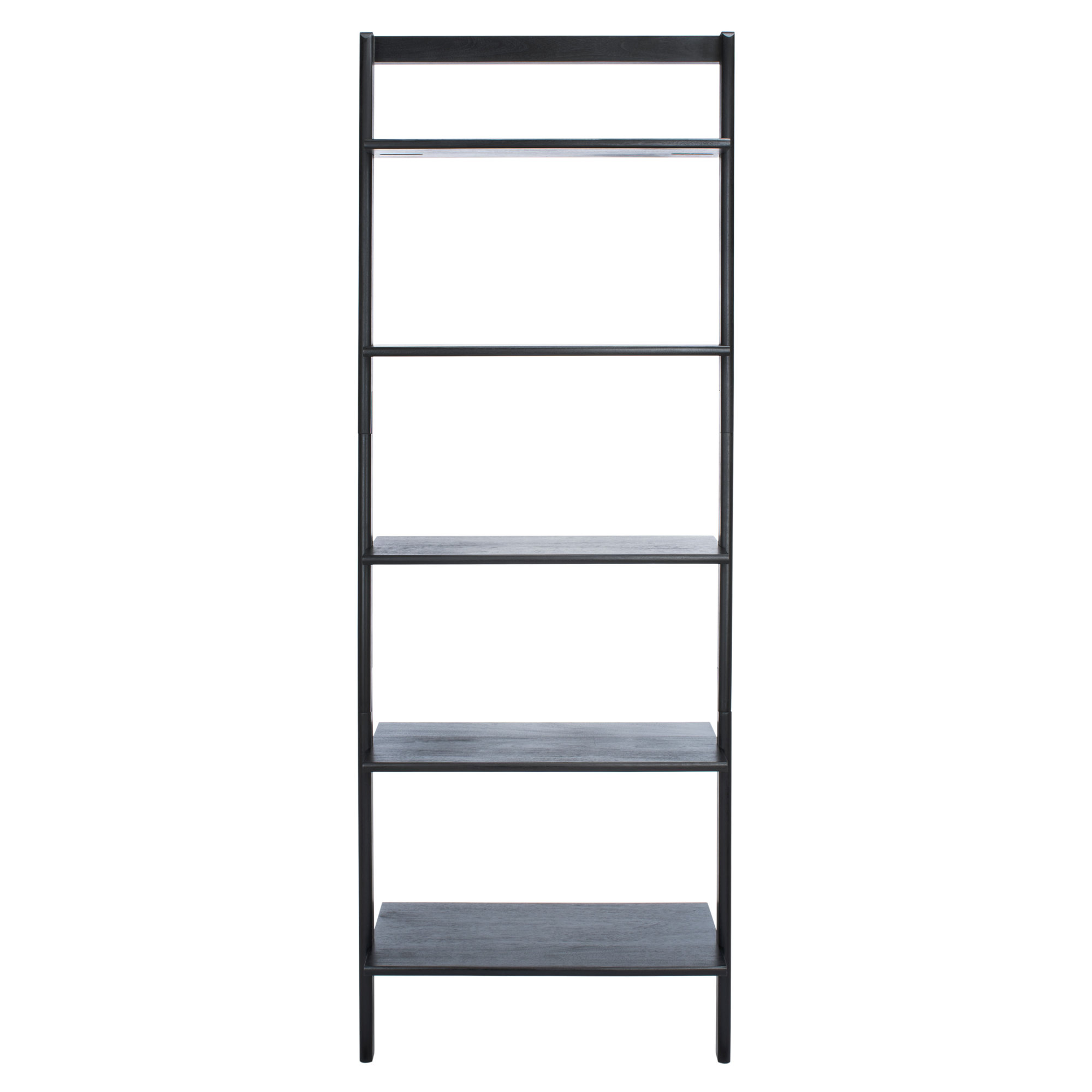 Joe Ladder Bookcase, 76" H x 28" W x 14" D, Black