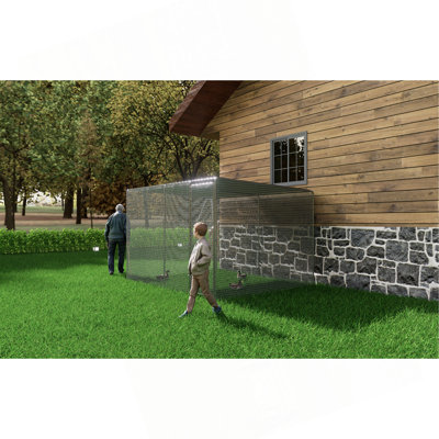 Poulailler 9,8 x 6,5 x 6,5 pi, enclos à poules pour la cour, le filet est vert
