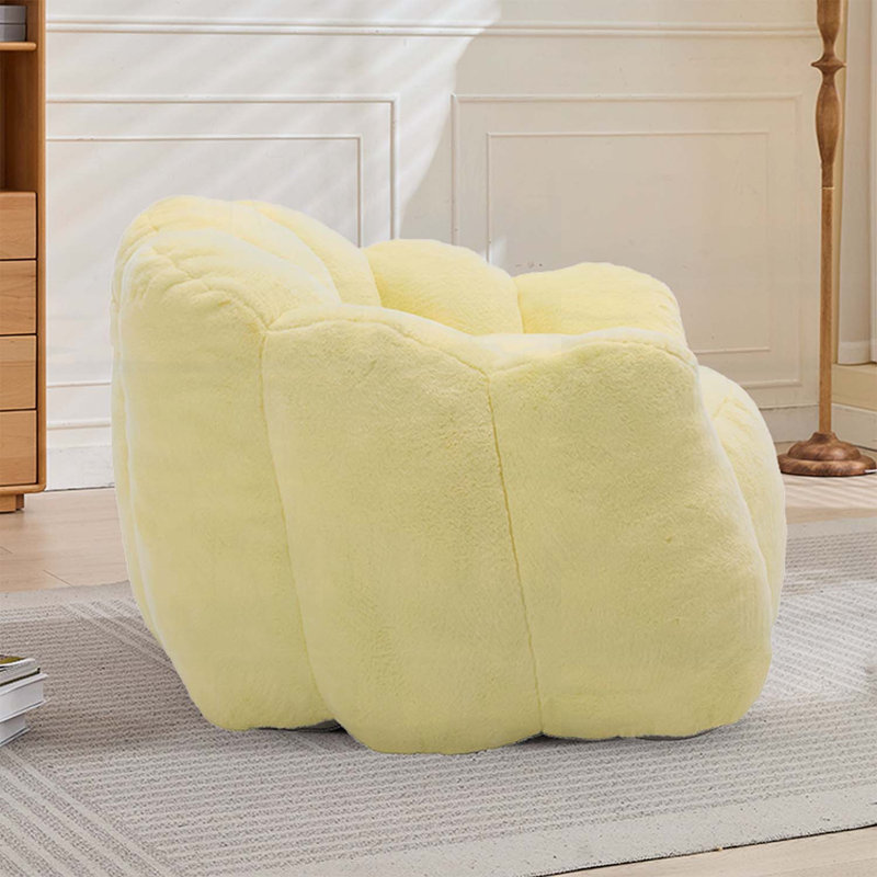 Fauteuil à billes Lotus, aucun assemblage requis, Jaune